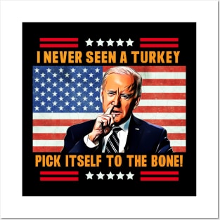 Funny Thanksgiving Political Anti-Joe Biden Design Posters and Art